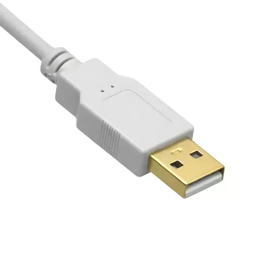DINIC USB 2.0 HQ extensión A macho a A hembra, 28 AWG / 2C, 26 AWG / 2C, blanco, caja DINIC con euro agujero, longitud 2.00m
